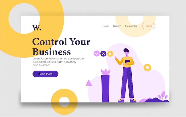 Control your business landing page template