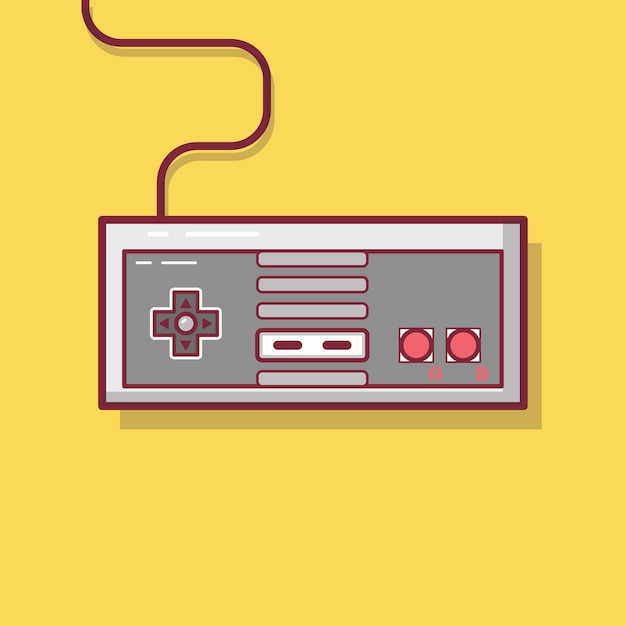 controller game flat icon full color and line illustration