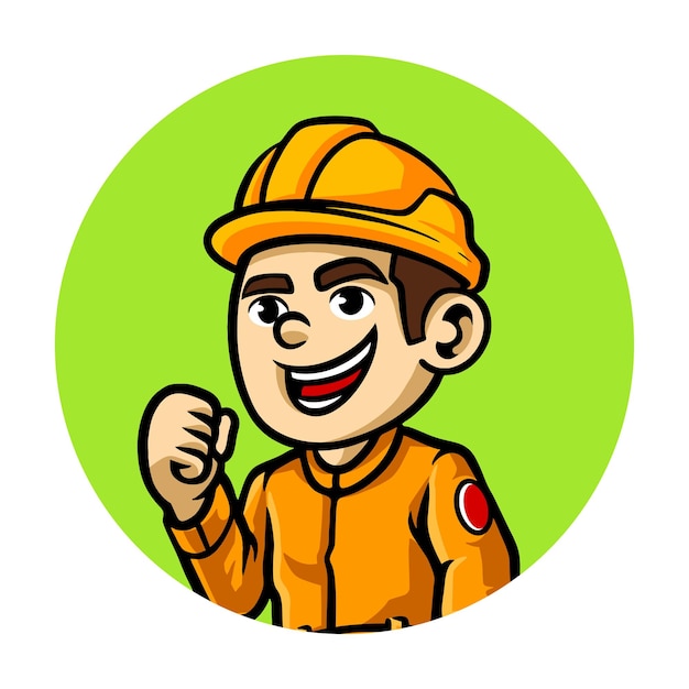 contruction man cartoon icon logo vector