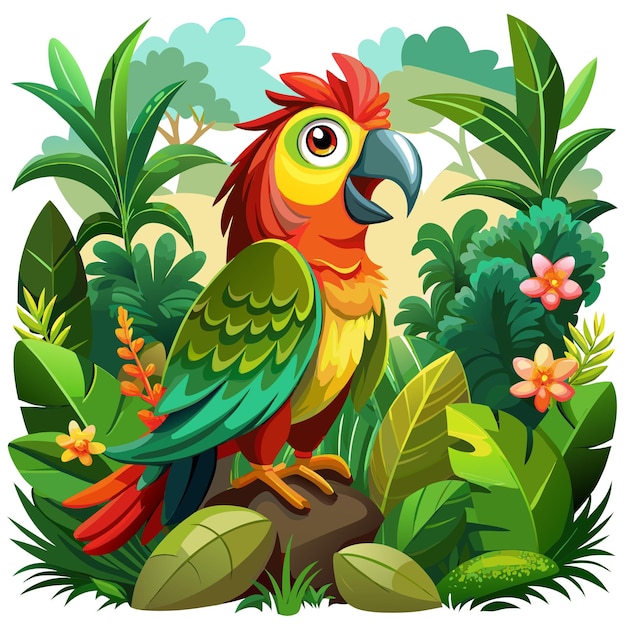 Conure bird hostile goes jungle vector