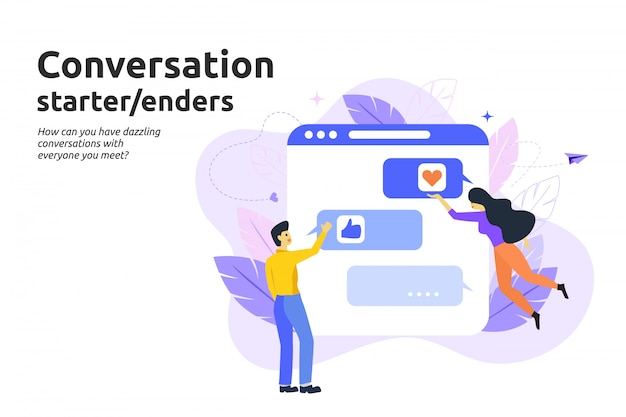 Conversation start and enders concept. Modern flat vector