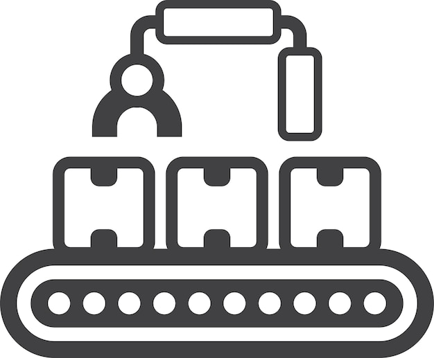 Conveyor machinery illustration in minimal style