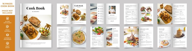 Cookbook Layout Template Simple style and modern design Recipe Book Layout