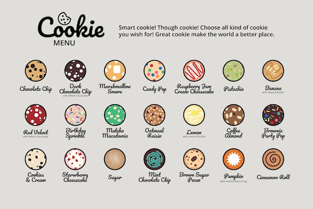 Cookie Dessert Menu Icon Pack