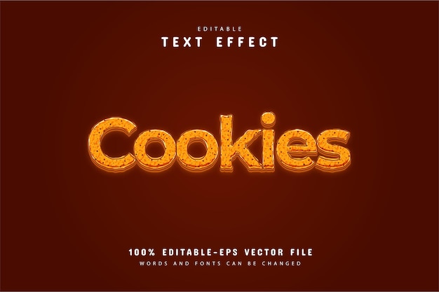 Cookie editable text effect bakery and biscuit text style