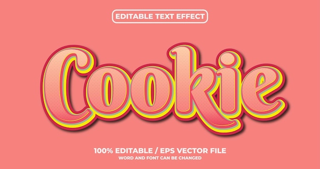 Cookie editable text effect