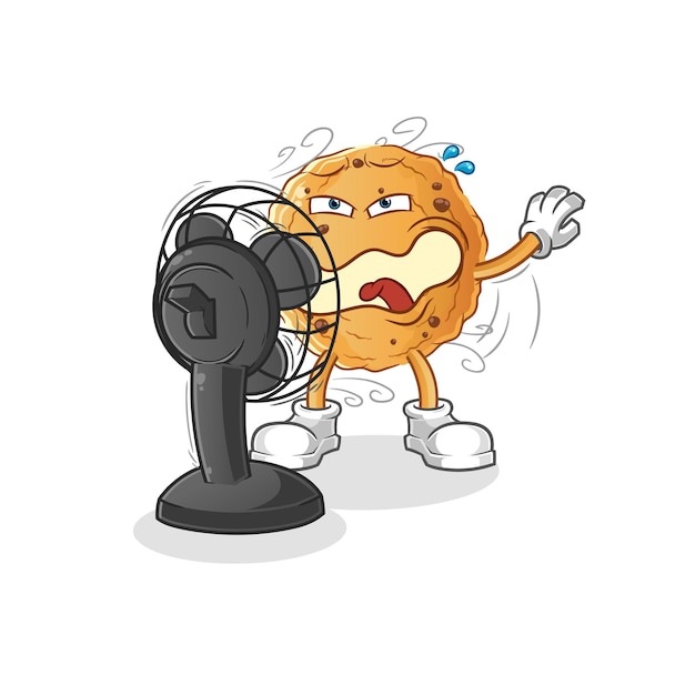 Cookie in front of the fan character. cartoon mascot vector