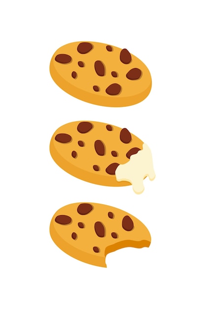 Cookie illustration design with chocochips