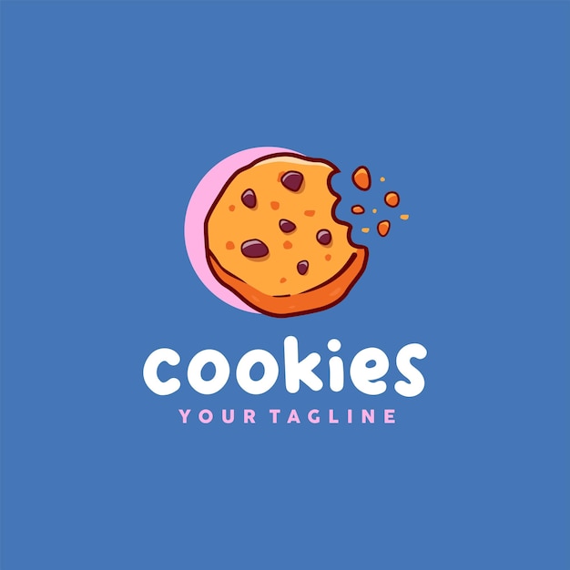 Cookie vector logo with a bite out of it