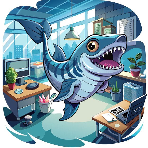 Vector cookiecutter shark fish ignored looks office vector