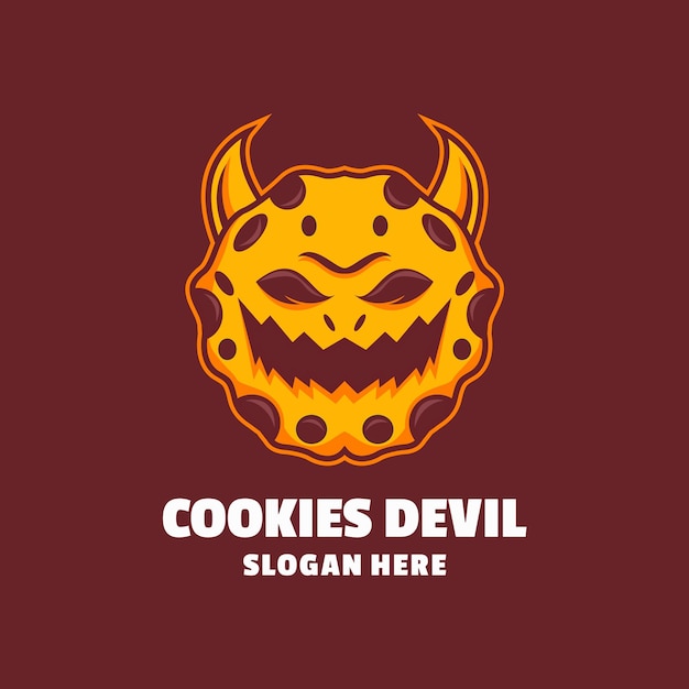 cookies devil  cartoon logo vector