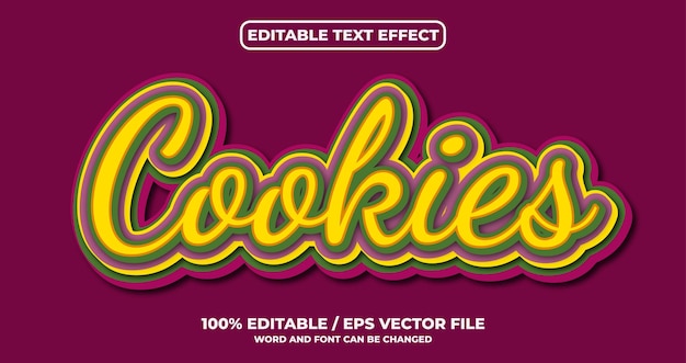 Cookies editable text effect