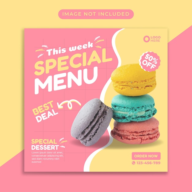 Cookies food menu social media banner post template