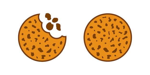 Vector cookies icons set in flat style tasty biscuits vector illustration on isolated background chocolate bakery sign business concept