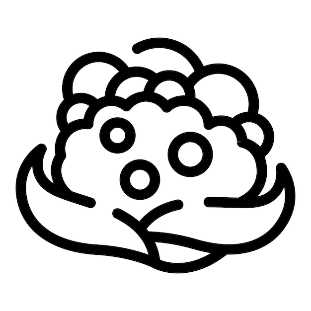 Vector cooking cabbage icon outline vector cauliflower calories