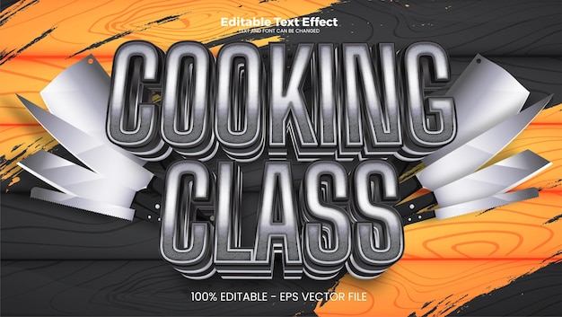 Cooking Class editable text effect in modern trend style