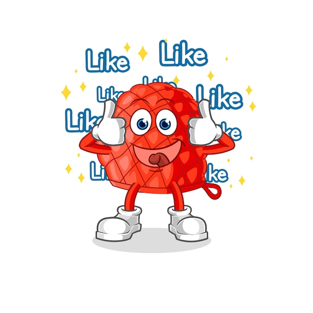 Cooking glove give lots of likes cartoon vector