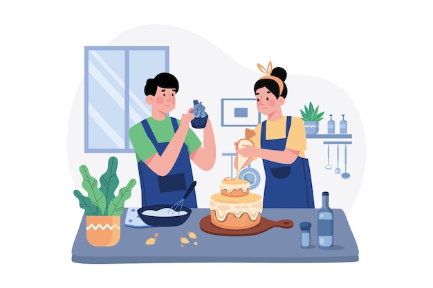 Cooking and Kitchen Illustration concept on white background