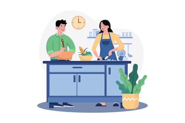 Cooking and Kitchen Illustration concept on white background