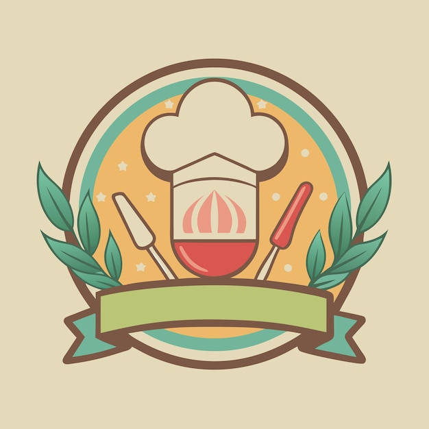 cooking logo illustration on solid background