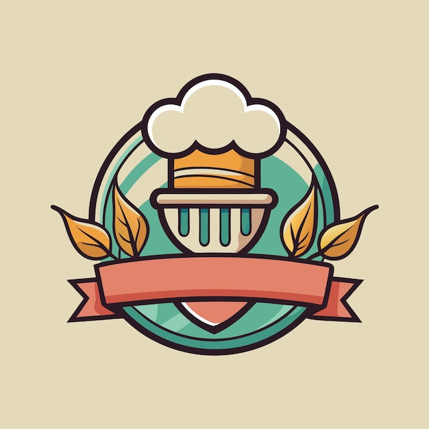 cooking logo illustration on solid background