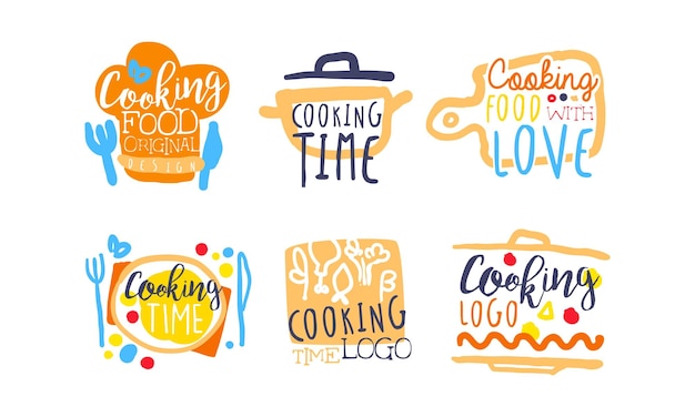 Cooking Logo and Labels Design Vector Set