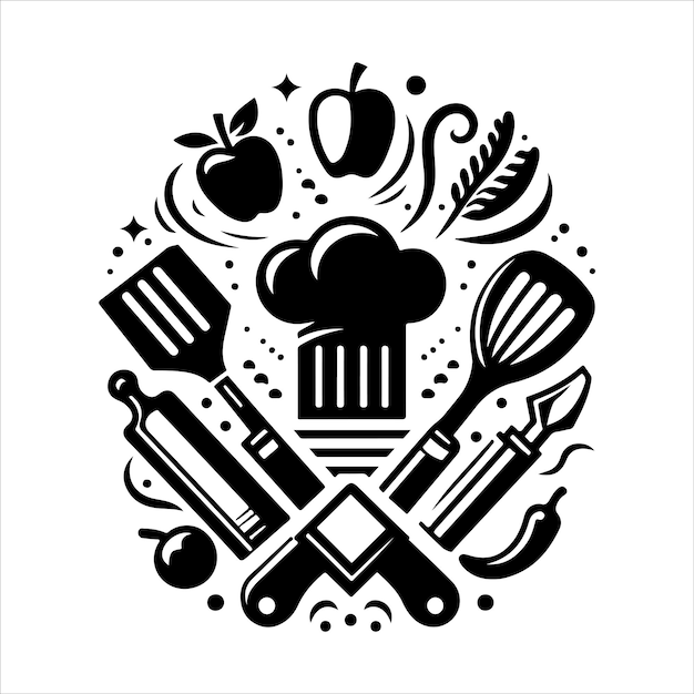 Vector cooking logo silhouette vector illustration