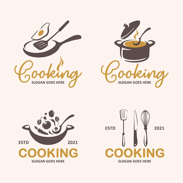 cooking logo template collection premium vector