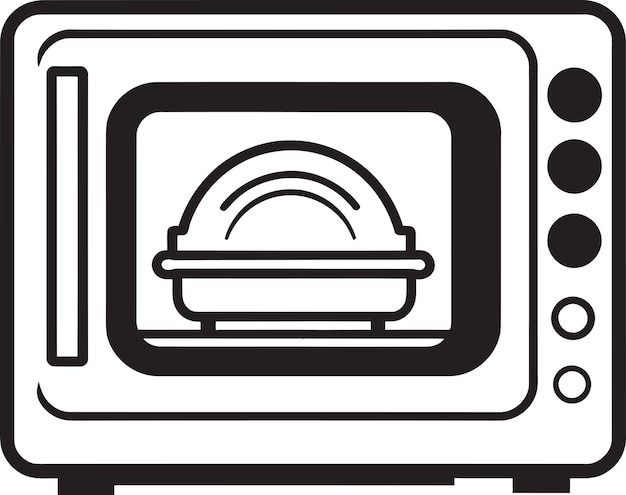 Vector cooking made simple logo symbol express eats microwave vector graphic