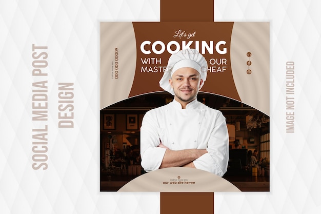 Vector cooking social media post design cook instagram post design