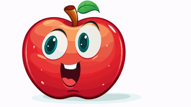 Vector cool apple cartoon with speech bubble vector illustration