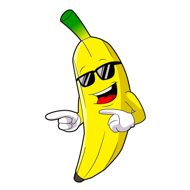 Cool banana sun glasses cartoon