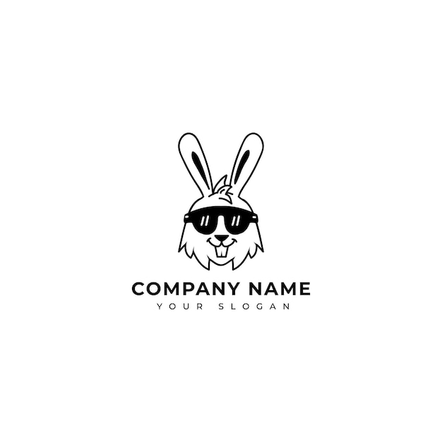 Cool Bunny logo vector design template