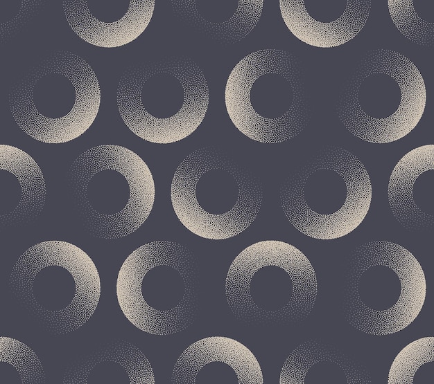 Cool Circles Modern Trendy Seamless Pattern Vector Dot Work Abstract Background