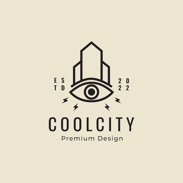 Cool city line logo design vector illustration icon symbol