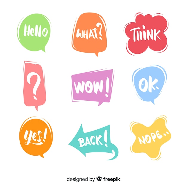 Cool colorful speech bubbles for dialog 