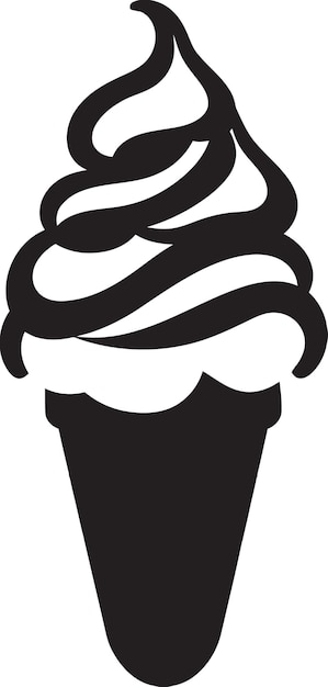 Cool Cones Black Logo Ice Cream Emblem Chilled Indulgence Ice Cream Cone Vector