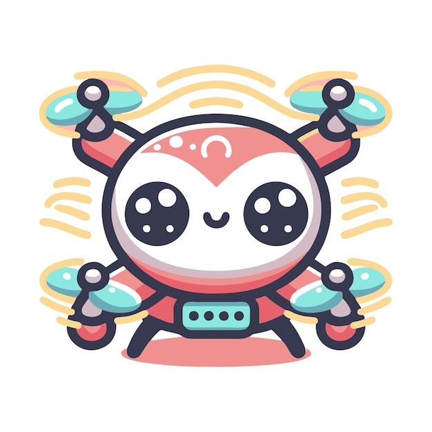 cool and cute drone flat vector design