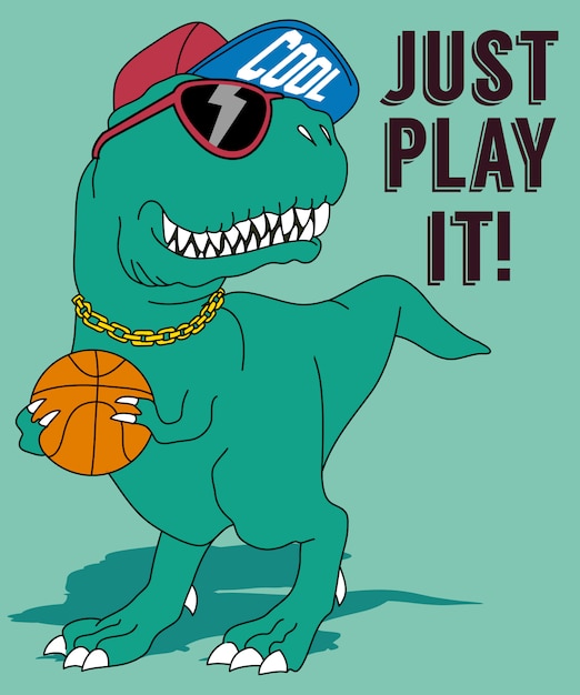 Cool dinosaur vector design for t shirt printing