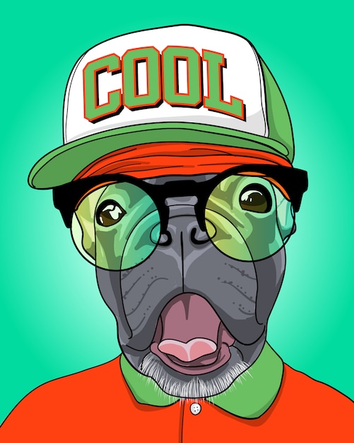 Vector cool dog illustration