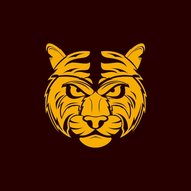 Cool face tiger modern flat logo design vector graphic symbol icon sign illustration creative idea