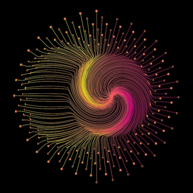 Cool fireworks gradient effect lines new media