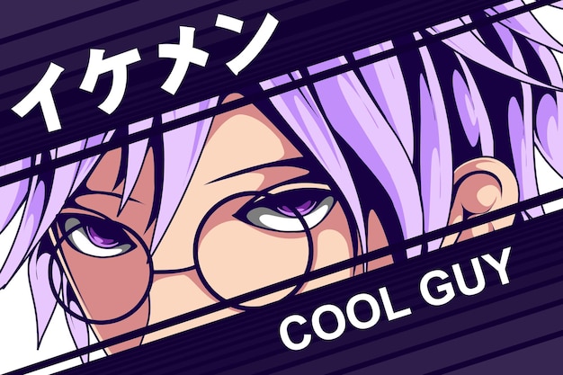 cool guy comic manga style