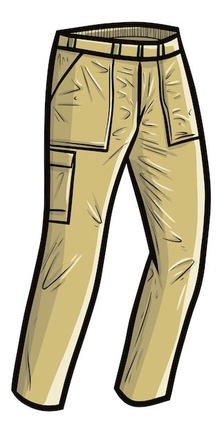 Cool light brown long pants cartoon illustration