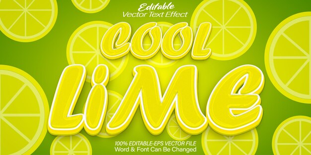 Vector cool lime vector text effect editable alphabet limon lemon exotic