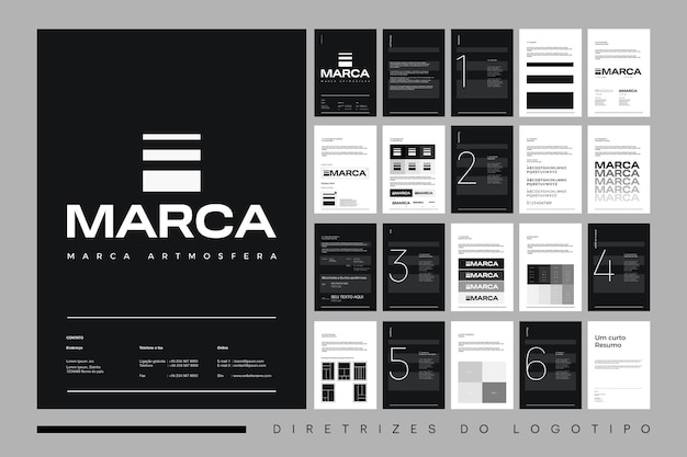 Cool logo and branding guidebook template for graphic designers