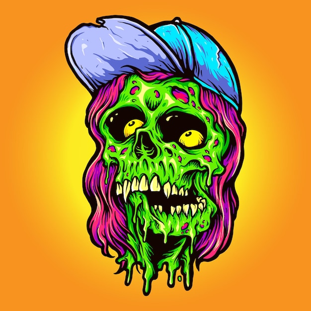 Cool Man Monster Zombie Vector illustrations for your work Logo, mascot merchandise t-shirt, stickers and Label designs, poster, greeting cards advertising business company or brands.