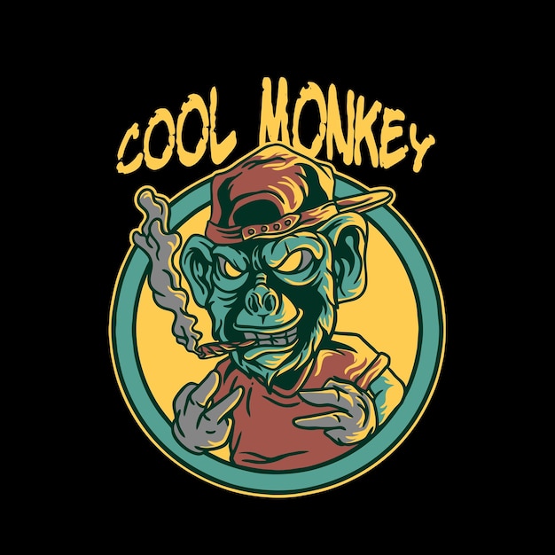 Cool monkey character illustration