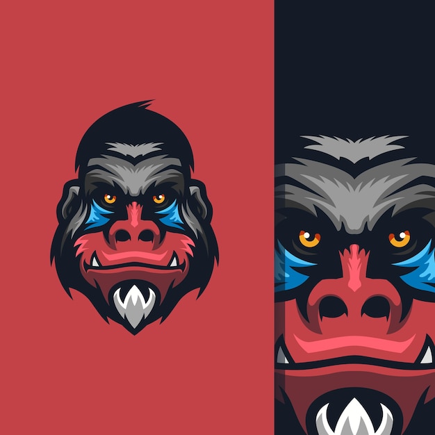 cool monkey logo with vector for your team