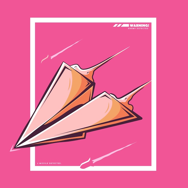 cool paper plane art illustration